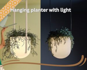 Hanging planter with light