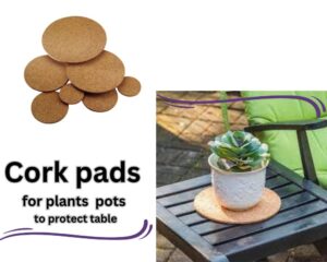 Cork pads for plant pot to protect the surface