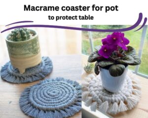 Macrame coaster to put under a vase to protect the table