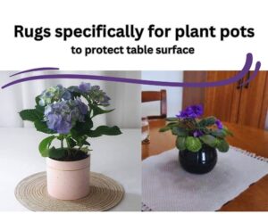 Rugs specifically for plant pots